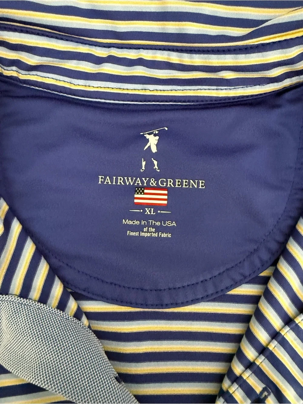 Fairway & Greene Dromoland Castle Blue Striped Golf Pullover XL Performance - Picture 4 of 4